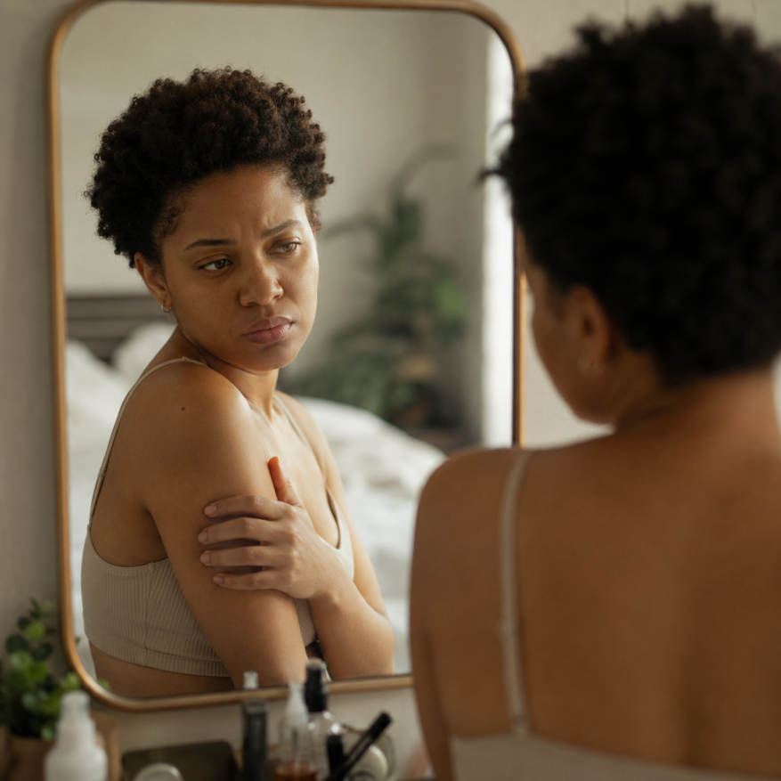 Home woman with self esteem problems