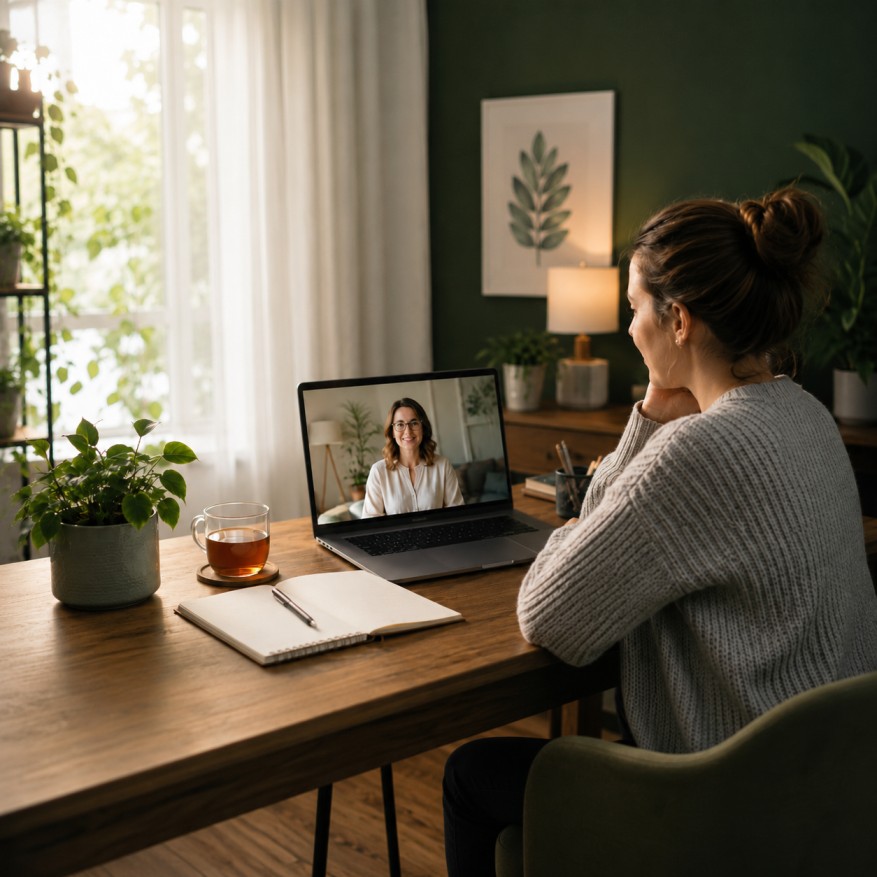 Services woman doing individual counselling